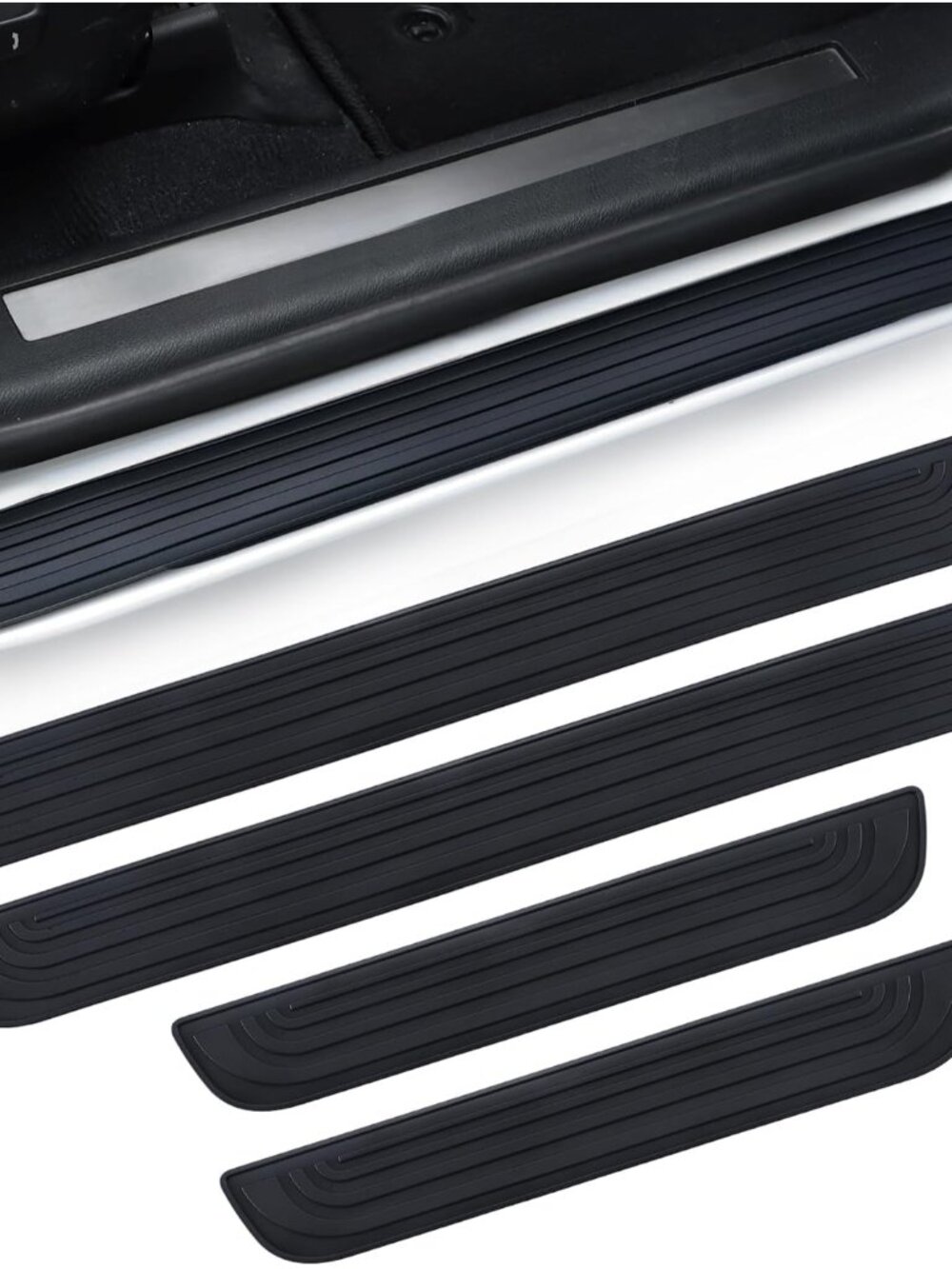 Car Door Threshold Protection, 4PCS Door Edge Step Dust Shield Cover, Door Width